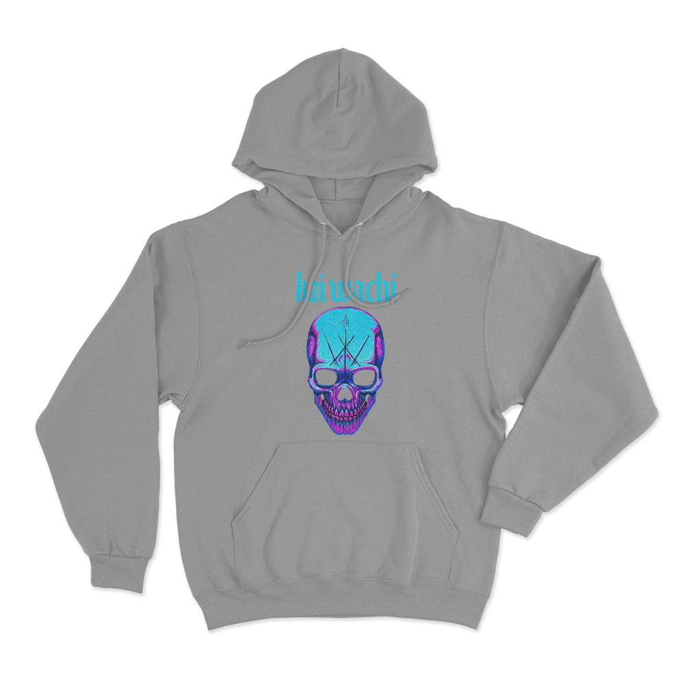 Kai Wachi Neon Skull Unisex Hoodie Grey Kai Wachi Neon Skull Unisex Hoodie Grey