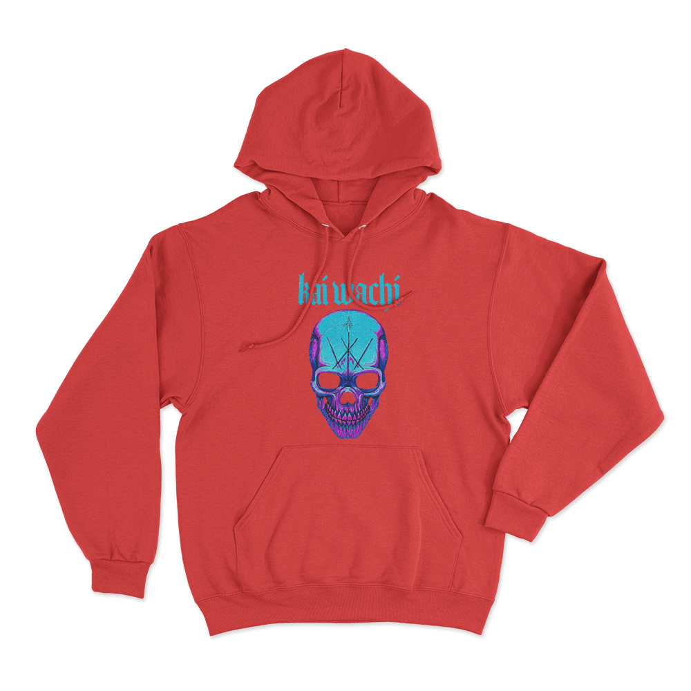 Kai Wachi Neon Skull Unisex Hoodie Red Kai Wachi Neon Skull Unisex Hoodie Red