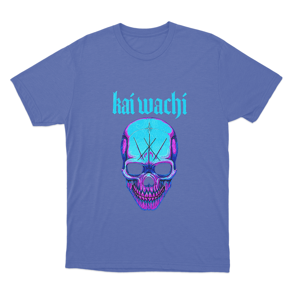 Kai Wachi Neon Skull Unisex T Shirt Blue Kai Wachi Neon Skull Unisex T Shirt Blue