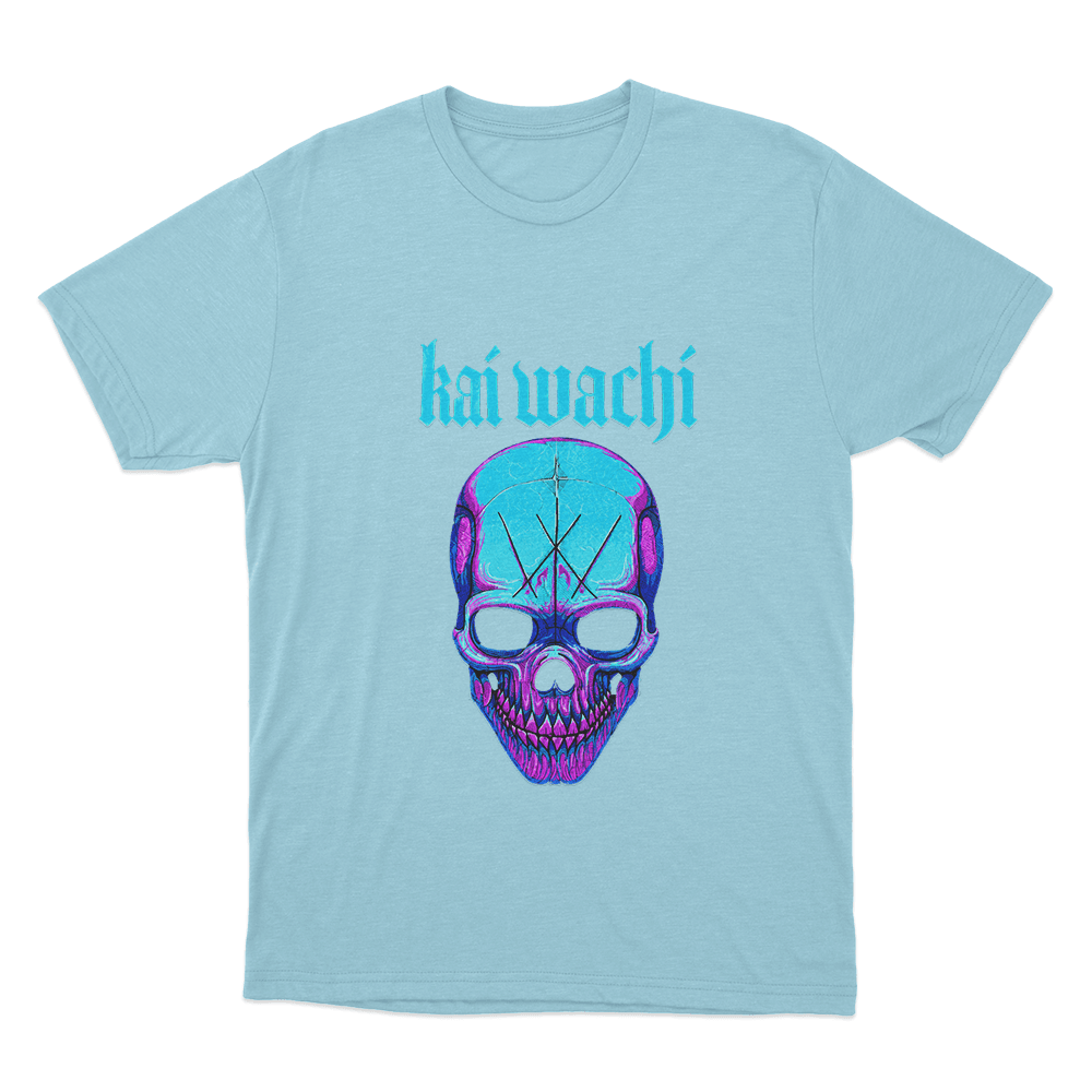 Kai Wachi Neon Skull Unisex T Shirt Sky Blue Kai Wachi Neon Skull Unisex T Shirt Sky Blue