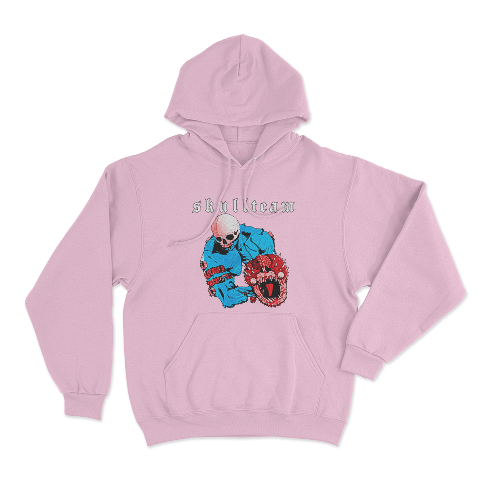 Skull Team Unisex Hoodie Pink Skull Team Unisex Hoodie Pink