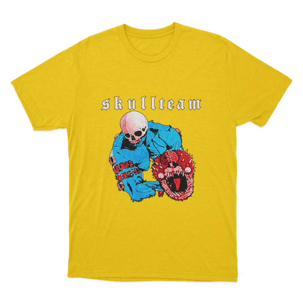Skull Team Unisex T Shirt Yellow Skull Team Unisex T Shirt Yellow
